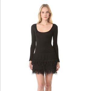 Catherine Malandrino Feather Skirt Dress